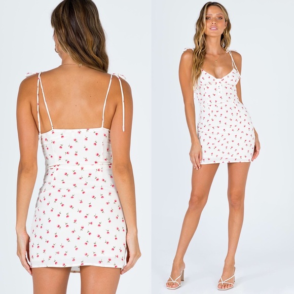 NWT Princess Polly White Floral Mini Dress - Picture 2 of 2